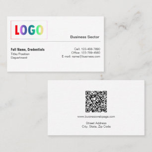 Cartão de Visita Profissional com Código QR e Logo