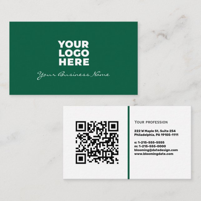 Cartão de Visita Profissional com Código QR e Logo (Frente/Verso)