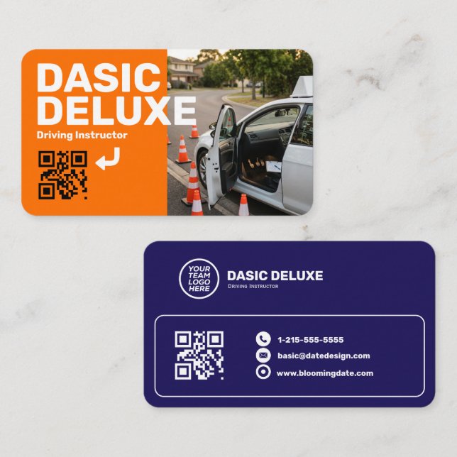 Cartão de visita profissional com logotipo e códig (Frente/Verso)