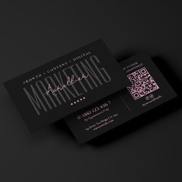 Cartão De Visita Profissional de Beleza Estética Marketing Rosa Pre