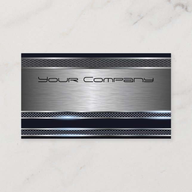 Cartão de visita profissional de chic Black and Si (Frente)