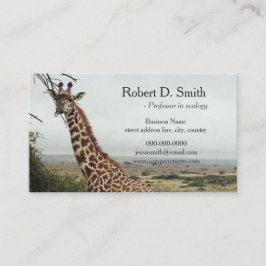 Cartão De Visita Profissional de ciência de girafa selvagem african