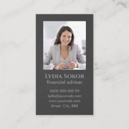 Cartão de visita profissional de Cinza escuro com 