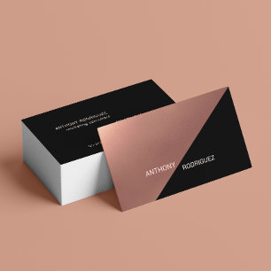 Cartão de visita profissional de cobre preto moder