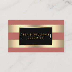 Cartão De Visita Profissional de computador Dourado da Web da folha