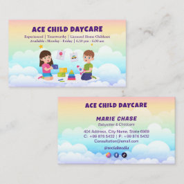 Cartão De Visita Profissional de creche | Turvo arco-íris