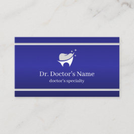 Cartão de Visita Profissional de Dentista Azul Mod