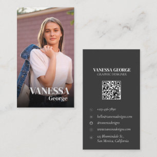 Cartão De Visita Profissional de Foto Personalizado de Código QR El