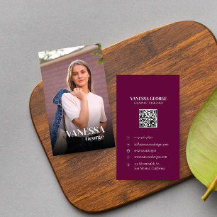 Cartão De Visita Profissional de Foto Personalizado de Código QR El
