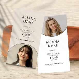 Cartão De Visita Profissional de Foto Simples e Moderno