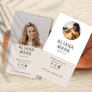 Cartão De Visita Profissional de Foto Simples e Moderno