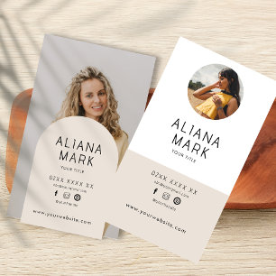 Cartão De Visita Profissional de Foto Simples e Moderno