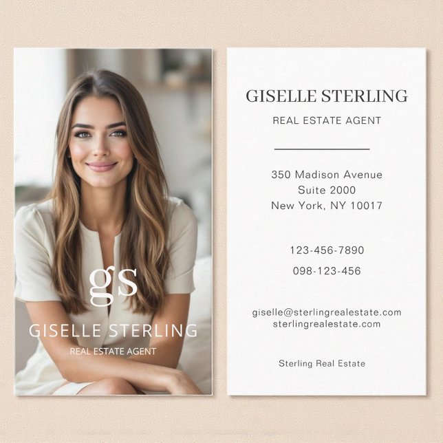 Cartão De Visita Profissional de Fotografia do Agente Imobiliário M (Criador carregado)