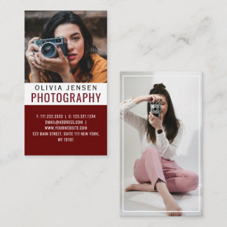 Cartão De Visita Profissional de Fotografia Mínima Elegante Moderno