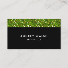 Cartão De Visita Profissional de luxo de brilho verde feminino
