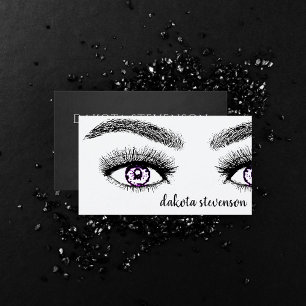 Cartão De Visita Profissional de maquilhagem   Olhos Roxos Pretos V