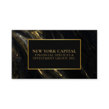 Cartão de visita profissional de mármore preto e D