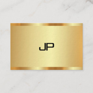 Cartão De Visita Profissional de Monograma Dourado Moderno e Elegan