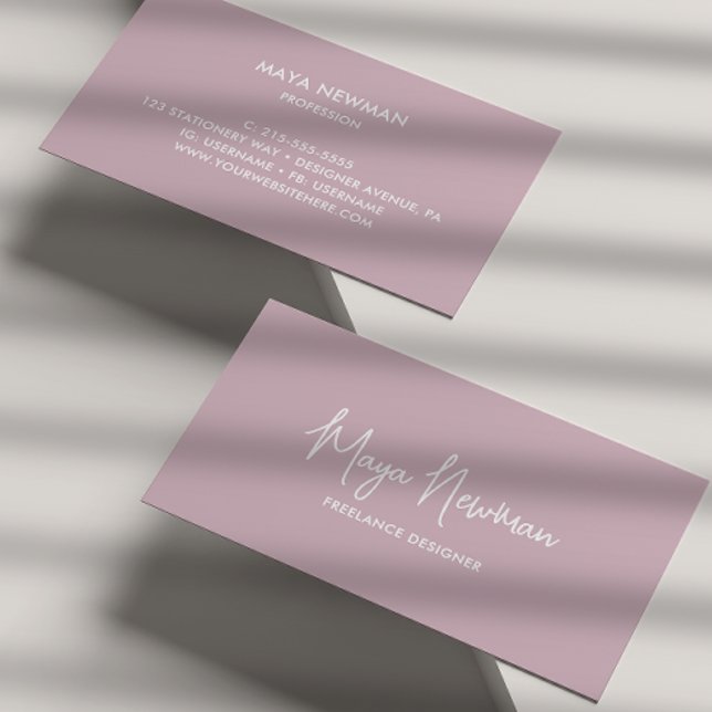 CARTÃO DE VISITA PROFISSIONAL DE NOME DE ASSINATURA DE PASTEL MÚTUO (Criador carregado)