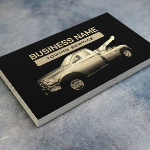 Cartão De Visita Profissional de reboque Dourado da empresa