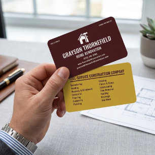 Cartão De Visita Profissional de Renovação Residencial Moderno Marr