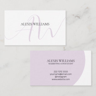 Cartão De Visita Profissional de Script Elegante Minimalista Modern