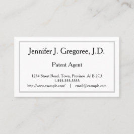 Cartão de visita profissional do agente de patente