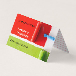 Cartão De Visita Profissional do cilindro de pintura do decorador d