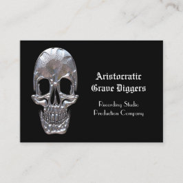 Cartão De Visita Profissional do crânio do estoque Dourado