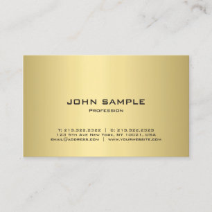 Cartão De Visita Profissional Dourado elegante do olhar do modelo