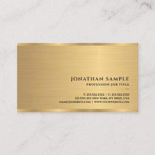 Cartão De Visita Profissional Dourado Elegante Moderno
