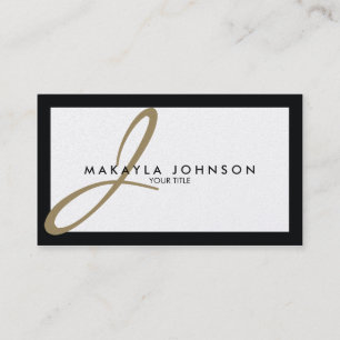 Cartão De Visita Profissional Dourado moderno & elegante do