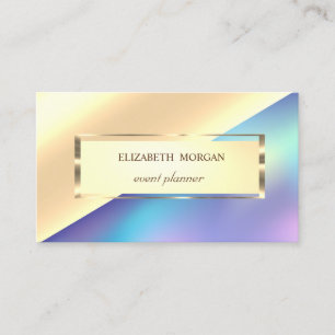 Cartão De Visita Profissional, Dourado quadro moderno Holográfico