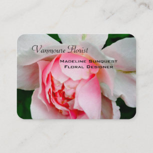 Cartão De Visita Profissional elegante do rosa da pétala de