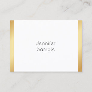 Cartão De Visita Profissional Elegante Modelo Moderno Dourado Branc