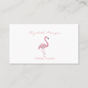Cartão De Visita Profissional Elegante Moderno Branco, Flamingo Ros
