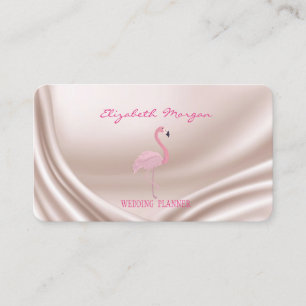 Cartão De Visita Profissional Elegante Moderno, Flamingo Rosa