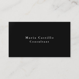 Cartão De Visita Profissional Elegante Preto Branco Minimalista Mod