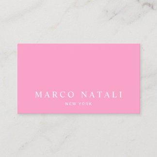 Cartão De Visita Profissional elegante rosa simples