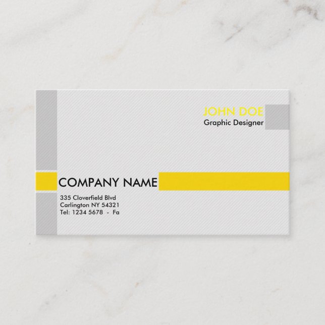 Cartão De Visita Profissional em business card gray and yellow (Frente)
