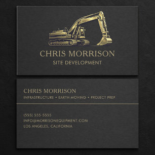 Cartão De Visita Profissional Escavadeira Desenvolvimento de Terren