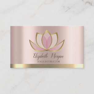 Cartão De Visita Profissional Faixa Dourada Lotus Yoga