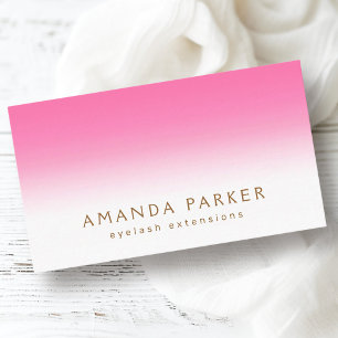 Cartão De Visita Profissional feminino branco-cor-de-rosa