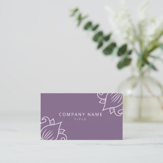 Cartão de Visita Profissional Floral Roxo Elegante