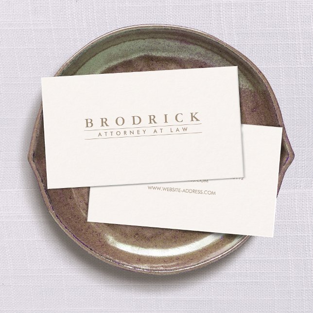 Cartão De Visita Profissional marfim tradicional elegante (Criador carregado)