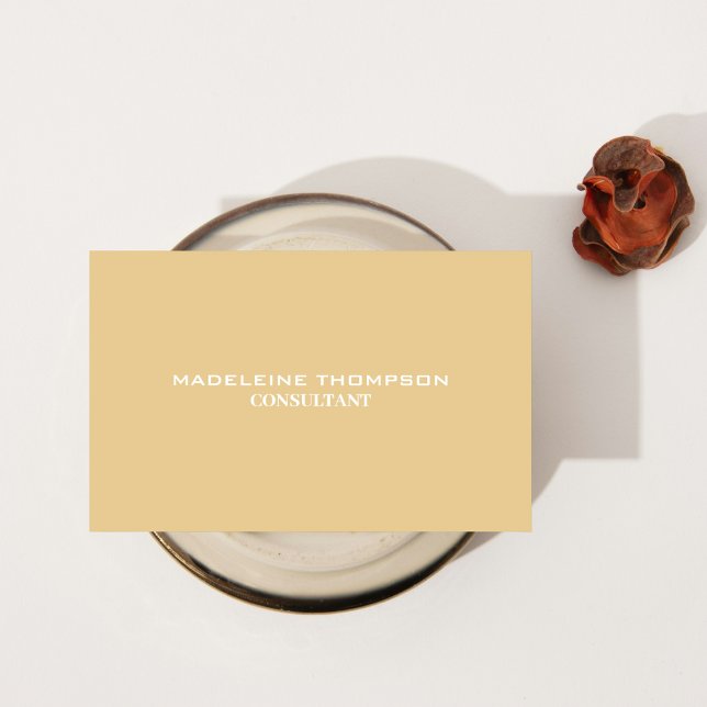 Cartão De Visita Profissional minimalista (Minimalist Professional Business Card in Mustard Yellow)