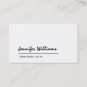 Cartão de visita profissional minimalista branco