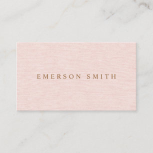 Cartão De Visita Profissional minimalista de linho rosa