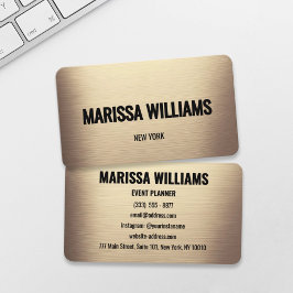 Cartão de visita profissional minimalista Dourado