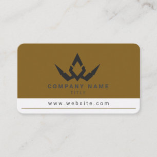 Cartão De Visita Profissional Minimalista Dourado e Branco Digital
